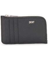 DKNY Women's Casual Phoenix Zip Classic Card Case, Black/Silver, One Size